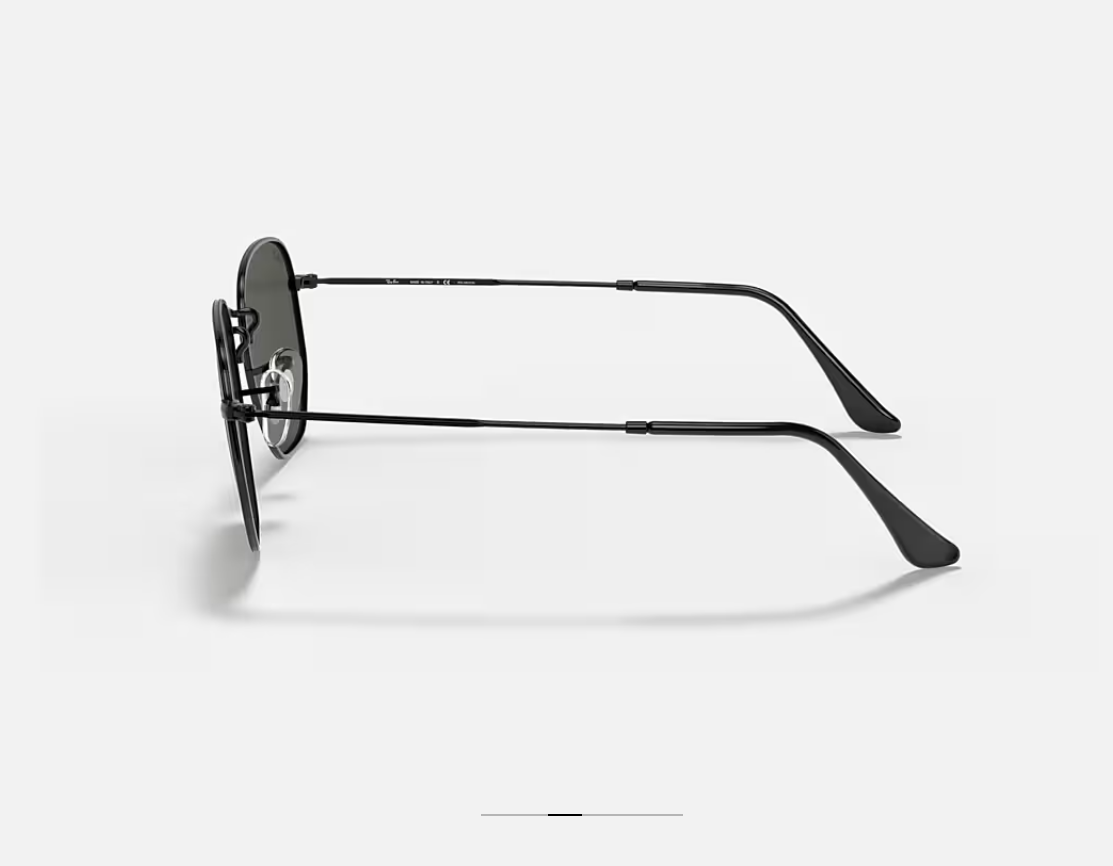 Ray-Ban Hexagonal Noir Polarisé – Monture Métal Black & Verres Green P