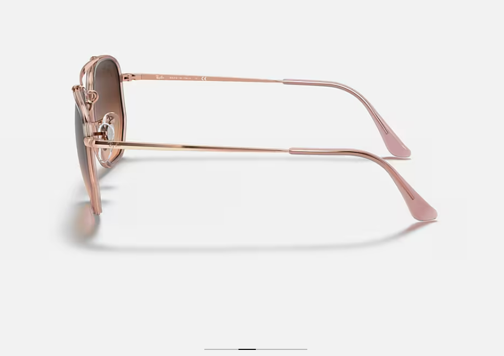 Ray-Ban Hexagonal Double Pont – Monture Or Rose & Verres Bruns Dégradés