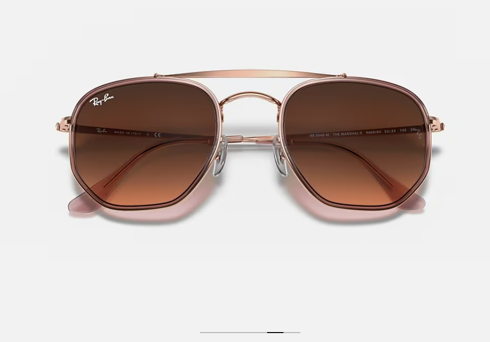 Ray-Ban Hexagonal Double Pont – Monture Or Rose & Verres Bruns Dégradés